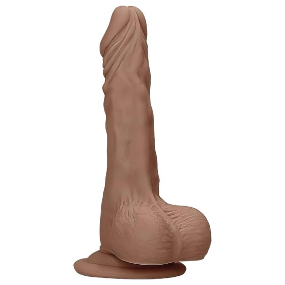 RealRock Dildo 7 - Realistic with Testicles (17cm) - Dark Natural