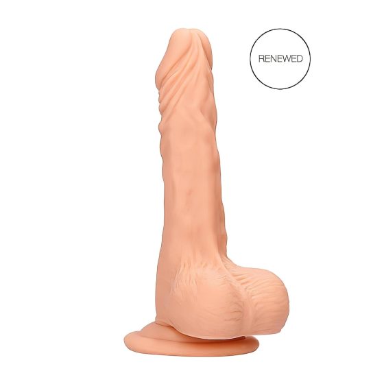 / RealRock Dildo 9 - Lifelike with Balls, 9 inches - Natural