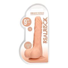 / RealRock Dildo 9 - Lifelike with Balls, 9 inches - Natural