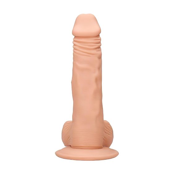 RealRock Dildo 9 - Lifelike with Balls, 9 inches - Natural