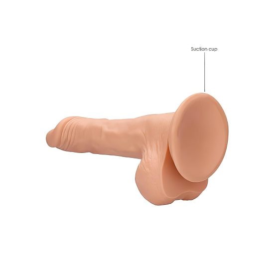 / RealRock Dildo 9 - Lifelike with Balls, 9 inches - Natural