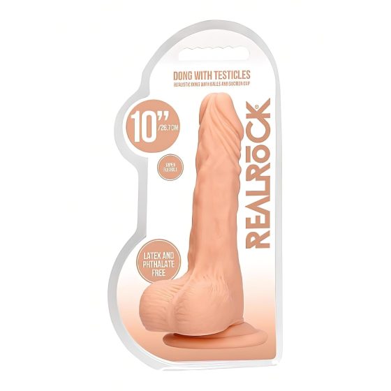 RealRock Dong 10 - Realistic Dildo with Testicles (10) - Natural"