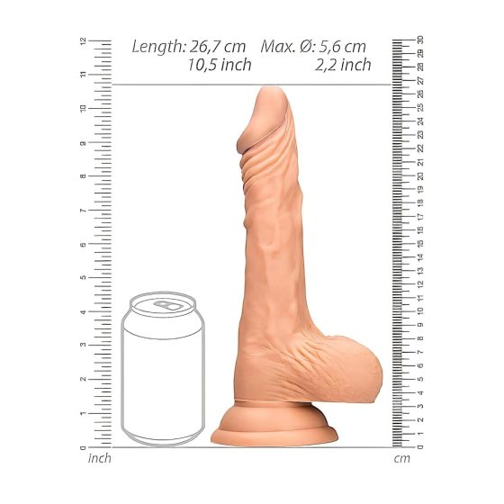 RealRock Dong 10 - Realistic Dildo with Testicles (10) - Natural"