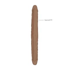 RealRock Double Dong 14 - Dark Natural Double Dildo (36cm)