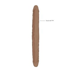 RealRock Double Dong 18 - Double Dildo (46cm) - Dark Natural