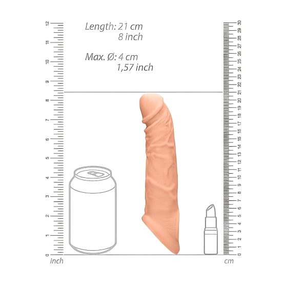 RealRock Penis Sleeve 8-inch - Natural