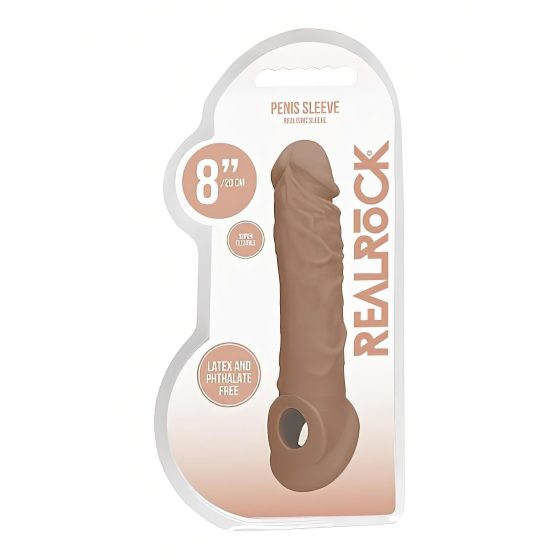 RealRock Penis Sleeve 8 - Dark Natural (21cm)