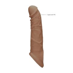 RealRock Penis Sleeve 8 - Dark Natural (21cm)