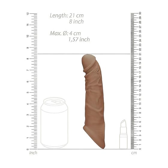 RealRock Penis Sleeve 8 - Dark Natural (21cm)