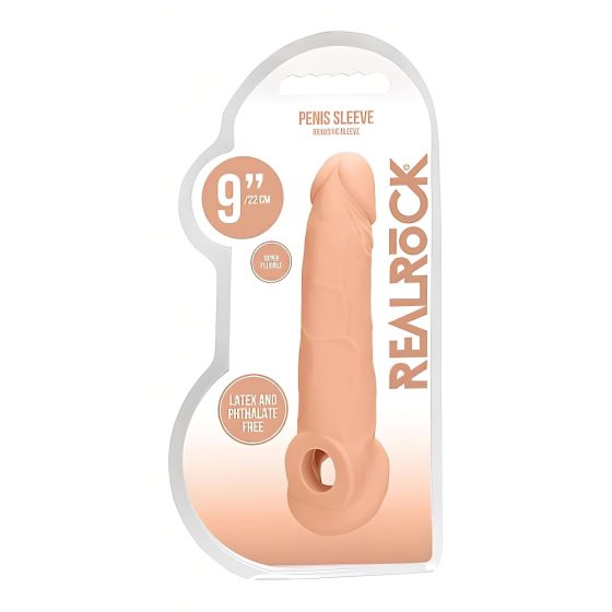 RealRock 9 Penis Sleeve - (21.5cm) - Natural