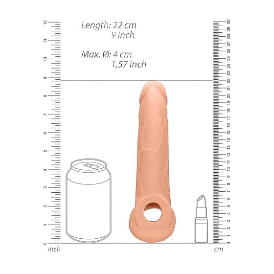 RealRock 9 Penis Sleeve - (21.5cm) - Natural