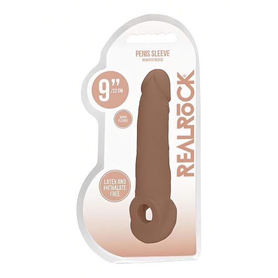 RealRock Penis Sleeve 9 - Dark Natural (21.5cm)