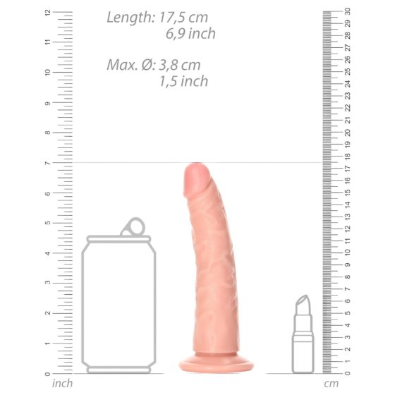 RealRock Slim - Suction Cup Realistic Dildo - 15.5cm (Natural)