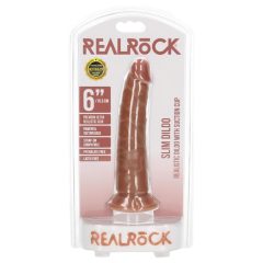   RealRock Slim - 15.5cm Realistic Dildo with Suction Cup (Dark Natural)