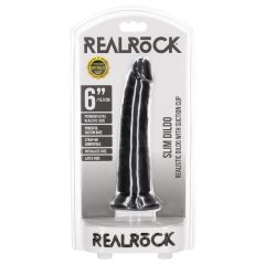   RealRock Slim - Realistic Dildo with Suction Cup - 6.1 Inches (Black)