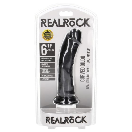 RealRock Suction Cup Realistic Dildo - 6.1 Inches (Black)