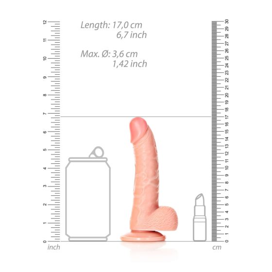 RealRock - Suction Cup Realistic Dildo - 15.5cm (Natural)