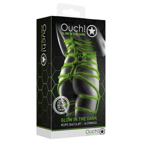 Ouch! - Glowing Bondage Rope - 10m (Green)