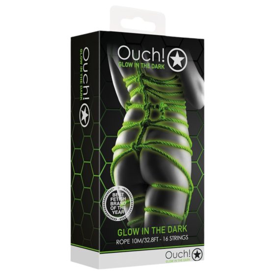 Ouch! - Glow-in-the-Dark Bondage Rope - 5m (Green)