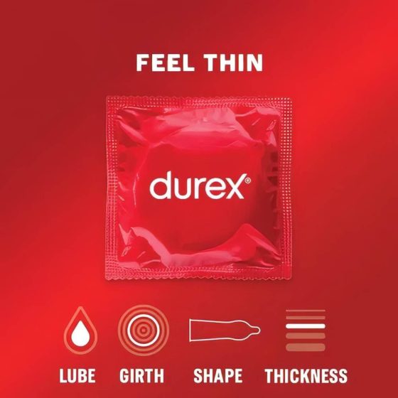 Durex Feel Thin - Realistic Sensation Condoms (12 pack)