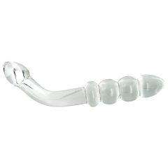   Prisms Hamsa - double-ended, G-spot glass dildo (transparent)