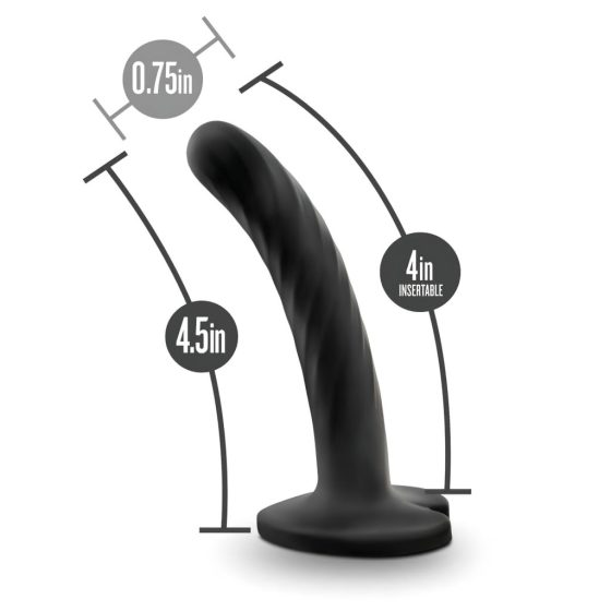 Temptasia Twist Small - Suction Cup Twisted Dildo (Black)