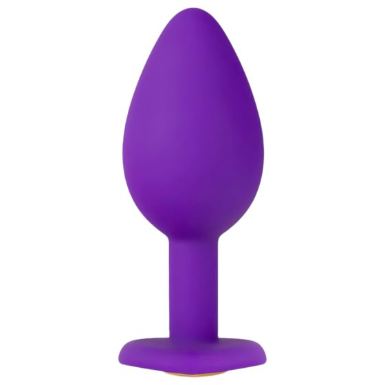 Temptasia S - Gold Jeweled Heart Anal Plug (Purple) - Small