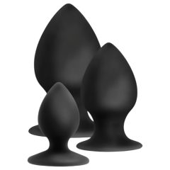   Anal Adventures Platinum Stout - Anal Plug Set - 3 Pieces (Black)