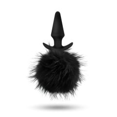 Anal Adventures Platinum - Bunny Tail Anal Dildo (Black)