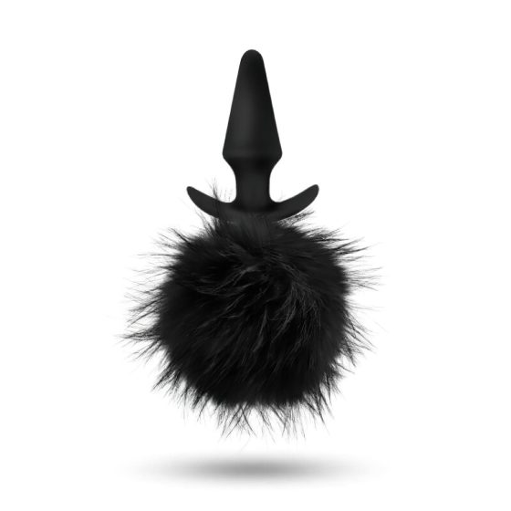 Anal Adventures Platinum - Anal Plug with Bunny Tail (Black)