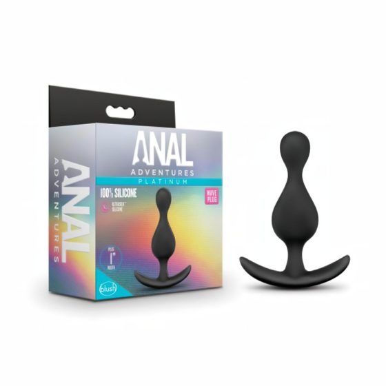 / Anal Adventures Platinum Wave Plug - Anal Dildo (Black)