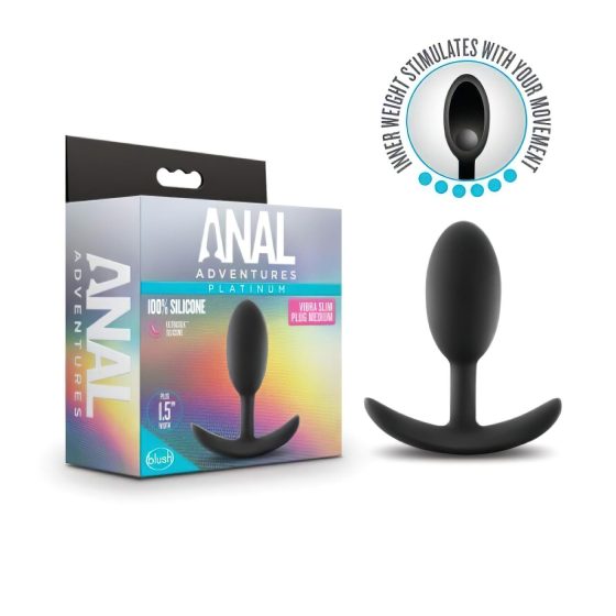 Anal Adventures Platinum M - Anal Plug - Black (Medium)