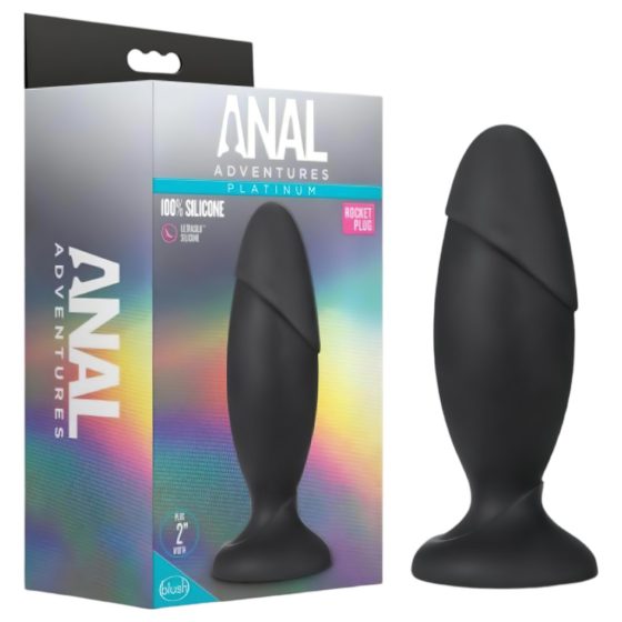 Anal Adventures Platinum Rocket Plug - Black Anal Dildo