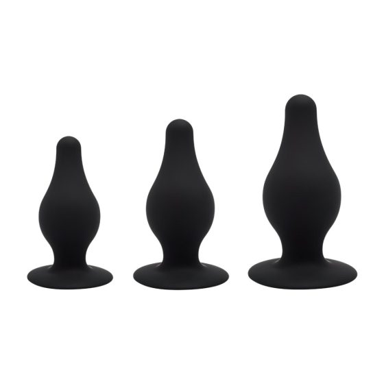 Silexd - Silicone Anal Dildo Set - 3 Pieces (Black)