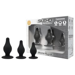 Silexd - Silicone Anal Dildo Set - 3 Pieces (Black)