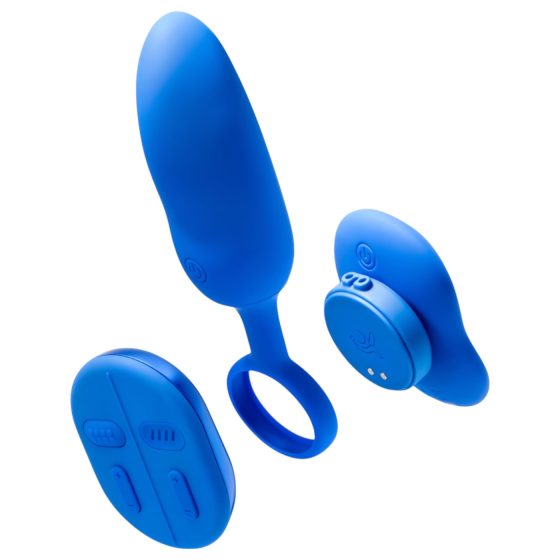 Platanomelón Mobi - rechargeable, remote-controlled vibrator set - 2-piece (blue)