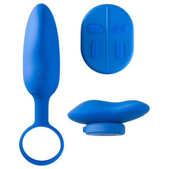 Platanomelón Mobi - Battery, Radio-Controlled Vibrator Set - 2 Pieces (Blue)