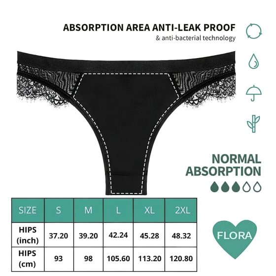 Adalet Flora Normal - Menstrual Panty (Black)