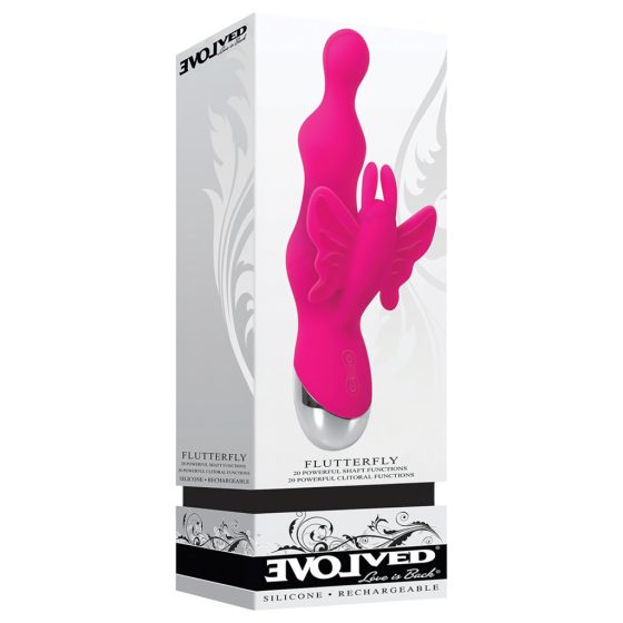 Evolved - beaded vibrator with clitoral arm (pink)