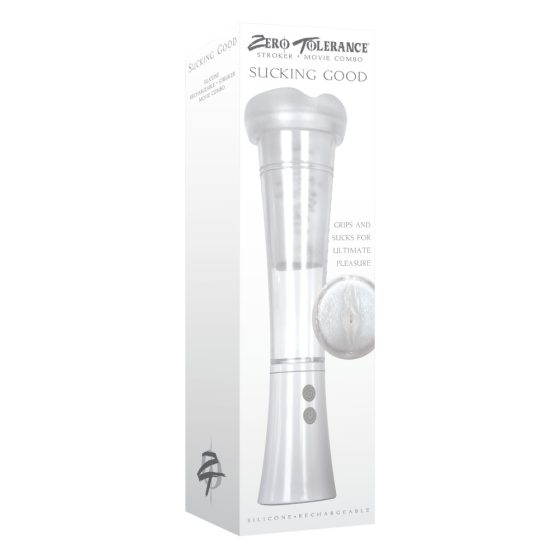 Zero Tolerance - Rechargeable Vibrating-Sucking Masturbator (Clear)