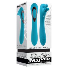   Evolved Heads or Tails - Rechargeable Double-Ended Vibrator (Blue)