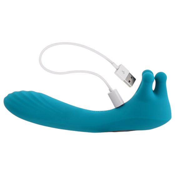 Evolved Heads or Tails - Rechargeable Double-Ended Vibrator (Blue)