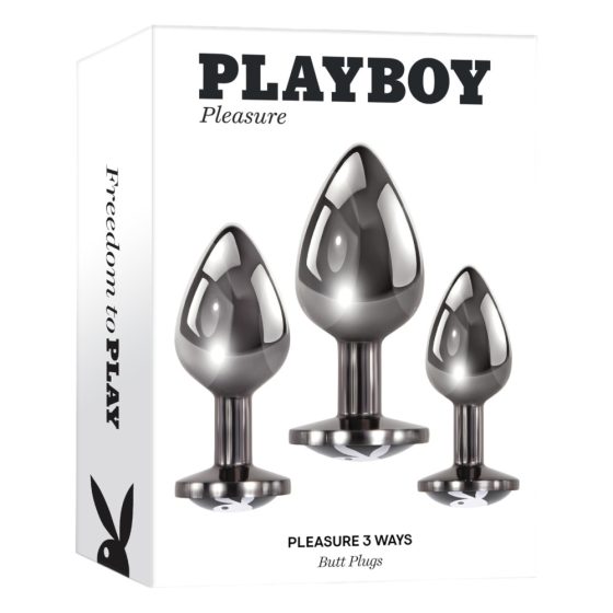 Playboy - Anal Dildo Set - 3 Pieces (Silver)