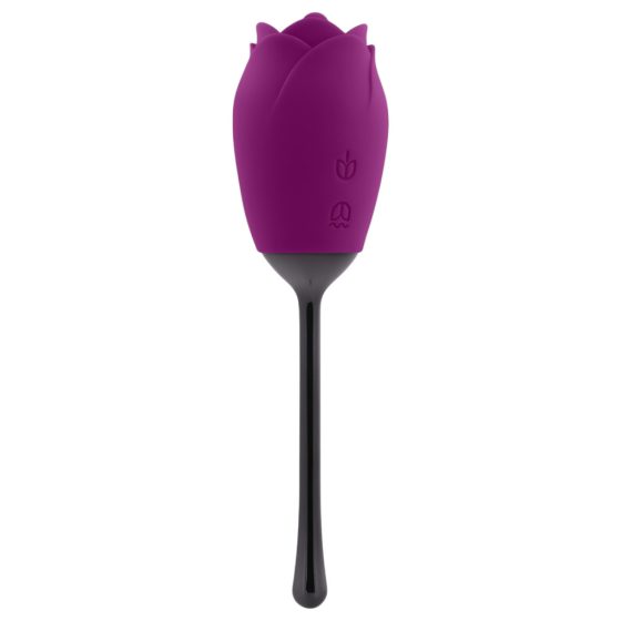 Playboy - Waterproof, Rechargeable, Tongue Rose Vibrator (Purple)