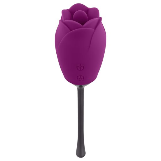 Playboy - Waterproof, Rechargeable, Tongue Rose Vibrator (Purple)