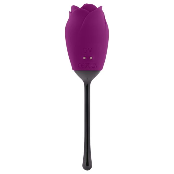 Playboy - Waterproof, Rechargeable, Tongue Rose Vibrator (Purple)