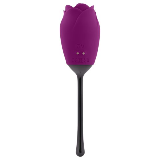 Playboy - Waterproof, Rechargeable, Tongue Rose Vibrator (Purple)