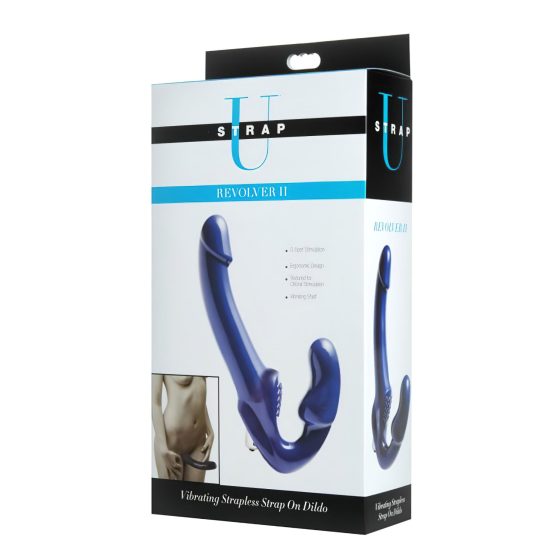 Revolver II - Strapless Strap-On Vibrator (Blue)