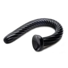 Suction Cup Spiral Anal Snake 18 - Black Anal Dildo"