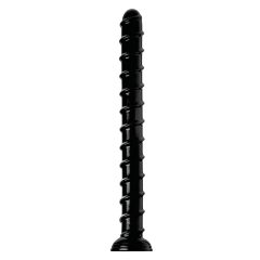   Hosed Swirl Thick Anal Snake 18 - Suction Cup Anal Dildo (Black)